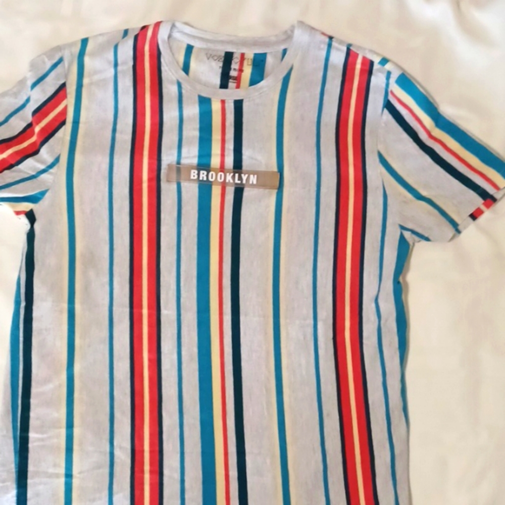 For The People, Sz. L,  Vertical Stripe Brooklyn, t-shirt.